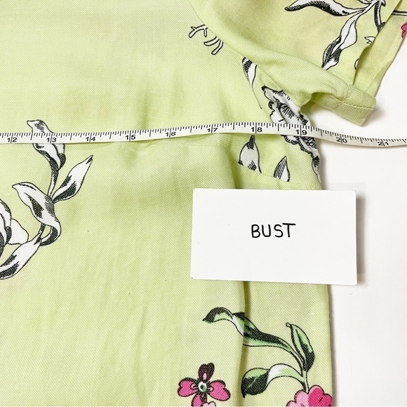 Joules Linen Blend Shift Dress 6 lime green pink floral short sleeves pockets - Picture 10 of 12